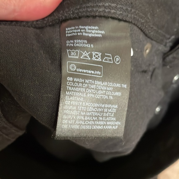 Men’s H&M &Denim black slim low waist jeans size 32/32 - Picture 3 of 6